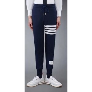 Thom Browne Navy Blue Classic Loopback 4 Bar Sweatpants Men's Size 4 or L /  XL